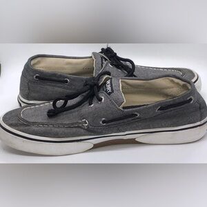 Sperry Gray Canvas Boat Shoes - Men's Loafers